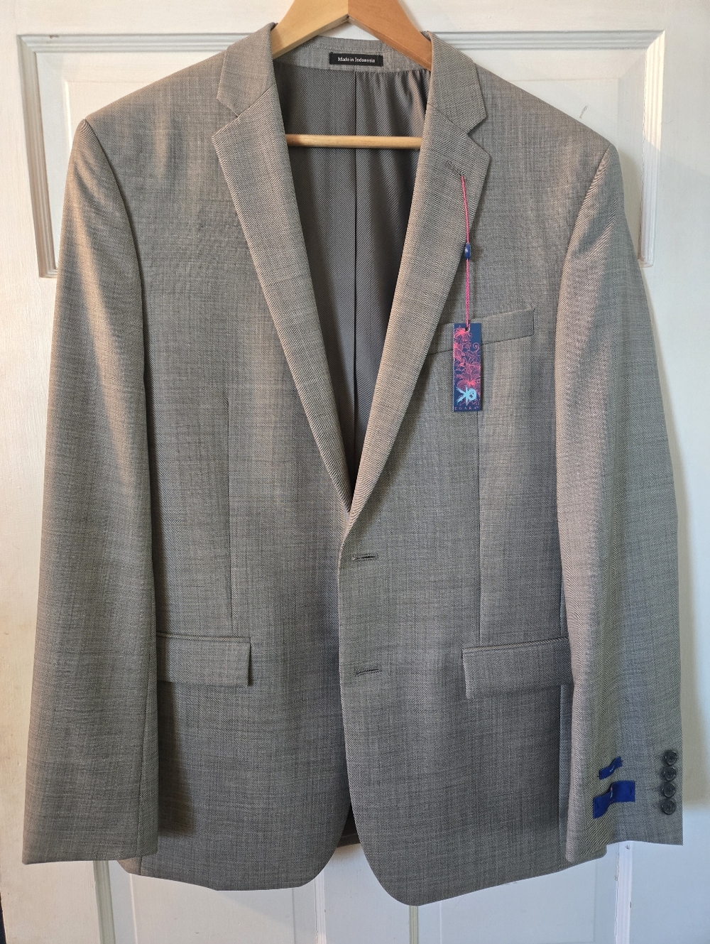 Egara Light Gray Textured Men's Blazer
